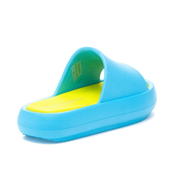 J/Slides SQUISH Turquoise/Yellow Beach Slides NIB - Picture 5 of 6